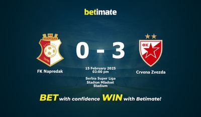 FK Napredak vs Crvena Zvezda Prédiction, cotes et conseils de paris 15/02/2025