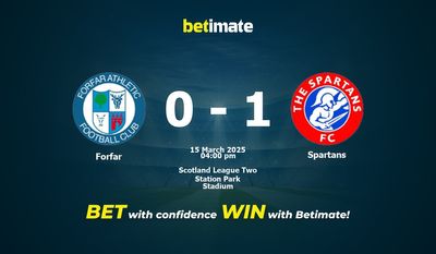 Pronostic, cotes et conseils de paris Forfar vs Spartans (15/03/2025)