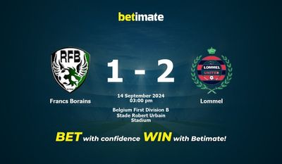 Pronostic Francs Borains vs Lommel, cotes et conseils de paris 14/09/2024