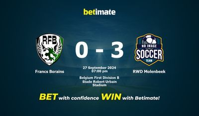 Pronostic Francs Borains vs RWD Molenbeek, cotes et conseils de paris 27/09/2024