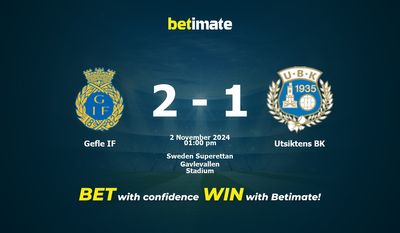 Gefle IF vs Utsiktens BK Prédiction, cotes et conseils de paris 02/11/2024