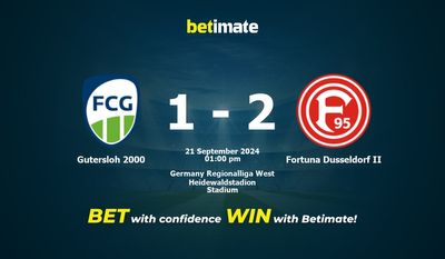 Pronostic Gutersloh 2000 vs Fortuna Dusseldorf II, cotes et conseils de paris 21/09/2024