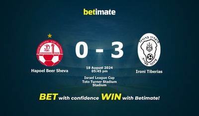 Hapoel Beer Sheva vs Ironi Tiberias Prédiction, cotes et conseils de paris 18/08/2024