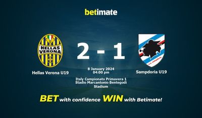 Hellas Vérone U19 vs Sampdoria U19 Prédiction, cotes et conseils de paris 08/01/2024