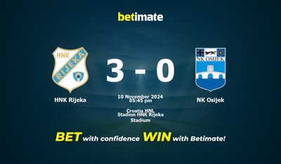 HNK Rijeka vs NK Osijek Prédiction, cotes et conseils de paris 10/11/2024