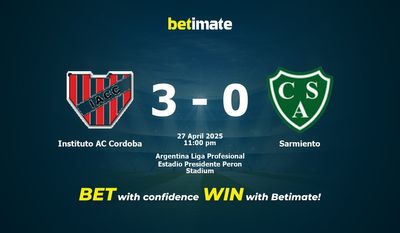 Pronostic, cotes et conseils de paris Instituto AC Cordoba vs Sarmiento (27/04/2025)