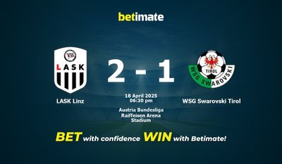 Pronostic, cotes et conseils de paris LASK Linz vs WSG Swarovski Tirol (18/04/2025)