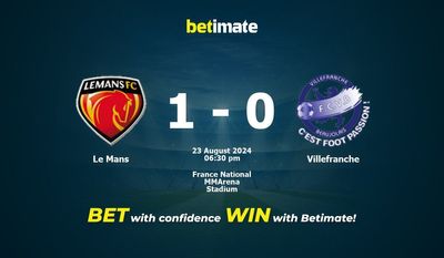Le Mans vs Villefranche Prédiction, cotes et conseils de paris 23/08/2024