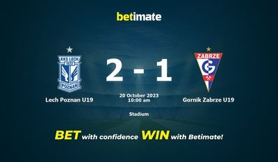 Lech Poznan U19 vs Gornik Zabrze U19 Prédiction, cotes et conseils de paris 20/10/2023
