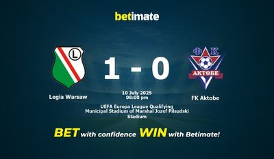 Legia Varsovie vs FK Aktobe Prédiction, cotes et conseils de paris 10/07/2025