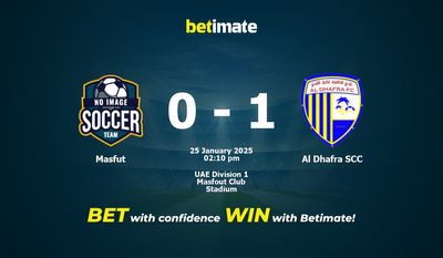 Pronostic Masfut vs Al Dhafra SCC, cotes et conseils de paris 25/01/2025