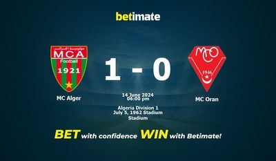 MC Alger vs MC Oran Prédiction, cotes et conseils de paris 14/06/2024