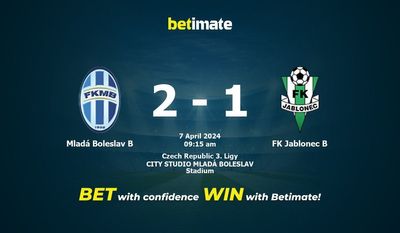Mladá Boleslav B vs FK Jablonec B Prédiction, cotes et conseils de paris 07/04/2024