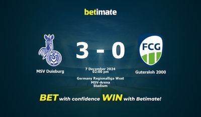 Pronostic, cotes et conseils de paris MSV Duisburg vs Gutersloh 2000 07/12/2024