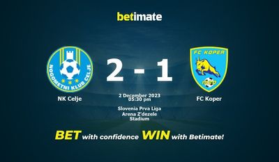NK Celje vs FC Koper Prédiction, cotes et conseils de paris 02/12/2023