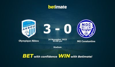 Olympique Akbou vs MO Constantine Prédiction, cotes et conseils de paris 24/11/2023