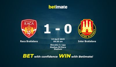 Raca Bratislava vs Inter Bratislava Prédiction, cotes et conseils de paris 13/04/2025