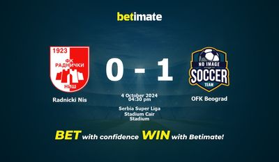 Pronostic Radnicki Nis vs OFK Beograd, cotes et conseils de paris 04/10/2024