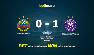 Pronostic, cotes et conseils de paris Rapid Vienne - FK Austria Vienne (13/04/2025)