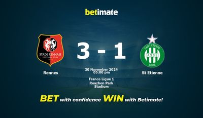Pronostic Rennes vs St Etienne, cotes et conseils de paris 30/11/2024
