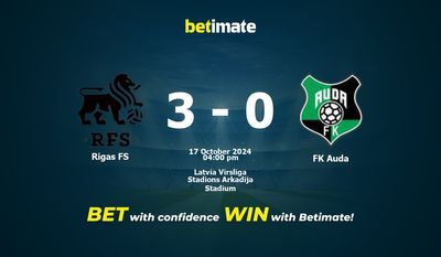 Pronostic Rigas FS vs FK Auda, cotes et conseils de paris 17/10/2024
