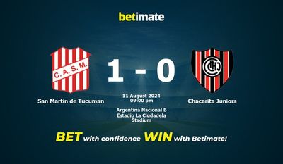 San Martin de Tucuman vs Chacarita Juniors Prédiction, cotes et conseils de paris 11/08/2024
