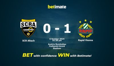 Pronostic, cotes et conseils de paris SCR Altach vs Rapid Vienna 06/10/2024
