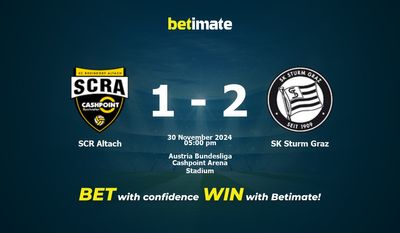 Pronostic, cotes et conseils de paris SCR Altach vs SK Sturm Graz 30/11/2024