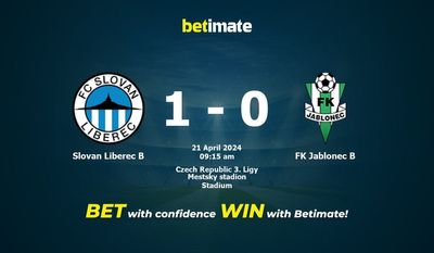 Slovan Liberec B vs FK Jablonec B Prédiction, cotes et conseils de paris 21/04/2024