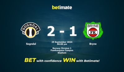 Sogndal vs Bryne Prédiction, cotes et conseils de paris 25/09/2024