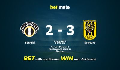 Sogndal vs Egersund Prédiction, cotes et conseils de paris 09/06/2024