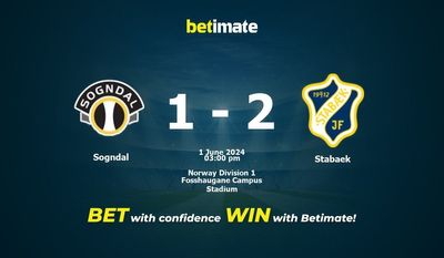 Sogndal vs Stabaek Prédiction, cotes et conseils de paris 01/06/2024