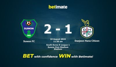Suwon FC vs Daejeon Hana Citizen Prédiction, cotes et conseils de paris 10/08/2024