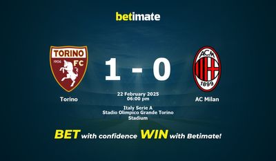 Pronostic, cotes et conseils de paris pour le match Torino - AC Milan 22/02/2025