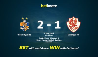 Ulsan Hyundai vs Gwangju FC Prédiction, cotes et conseils de paris 02/05/2025