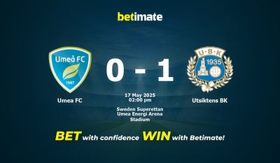 Umea FC vs Utsiktens BK Prédiction, cotes et conseils de paris 17/05/2025