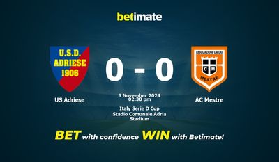 Pronostic, cotes et conseils de paris US Adriese vs AC Mestre 06/11/2024