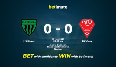 Pronostic, cotes et conseils de paris US Biskra - MC Oran (26/05/2025)