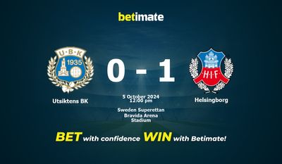 Utsiktens BK vs Helsingborg Prédiction, cotes et conseils de paris 05/10/2024