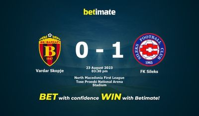 Vardar Skopje vs FK Sileks Prédiction, cotes et conseils de paris 23/08/2023