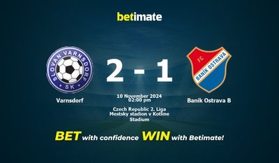 Varnsdorf vs Banik Ostrava B Pronostic, cotes et conseils de paris 10/11/2024