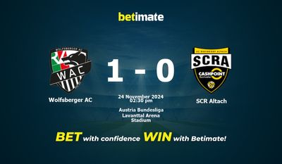 Wolfsberger AC vs SCR Altach Pronostic, cotes et conseils de paris 24/11/2024