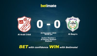 Prediksi, Peluang & Tips Taruhan Al-Arabi Irbid vs Al-Baqa'a 26/11/2024