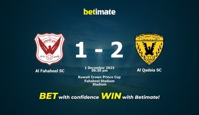 Prediksi, Peluang & Tip Taruhan Al Fahaheel SC vs Al Qadsia SC 12/01/2023