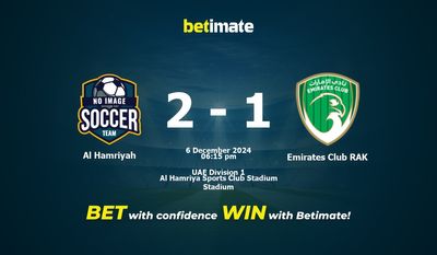 Prediksi, Peluang & Tips Taruhan Al Hamriyah vs Emirates Club RAK 12/06/2024