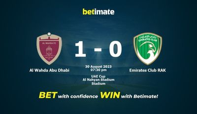 Prediksi Al Wahda Abu Dhabi vs Emirates Club RAK, Peluang & Tips Taruhan 30/08/2023