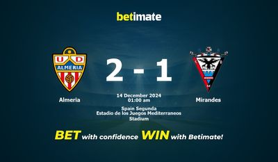 Prediksi, Peluang & Tips Taruhan Almeria vs Mirandes 13/12/2024