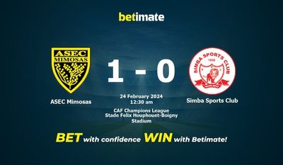 Prediksi ASEC Mimosas vs Simba Sports Club, Peluang & Tips Taruhan 23/02/2024