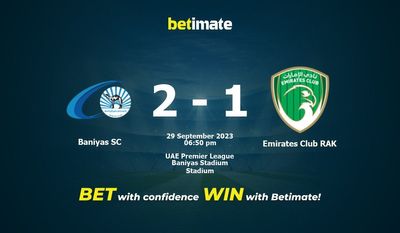 Prediksi Baniyas SC vs Emirates Club RAK, Peluang & Tips Taruhan 29/09/2023
