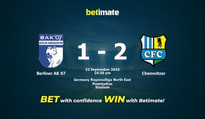 Prediksi Berliner AK 07 vs Chemnitzer, Peluang & Tip Taruhan 22/09/2023